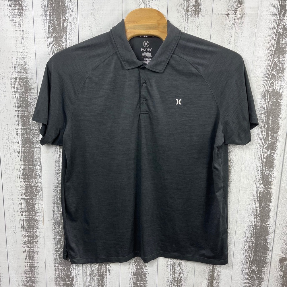 Hurley Polo Shirt Men's XXL Performance Golf Short Sleeve Heathered Gray - Picture 1 of 7
